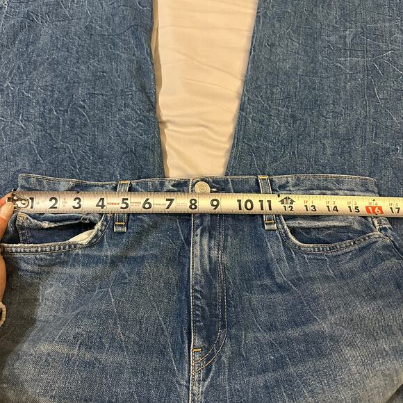 Hudson Los Angeles, Dark Blue, Cracked Detailed, Boot Cut/Wide Leg Jeans- 31 - Picture 6 of 9